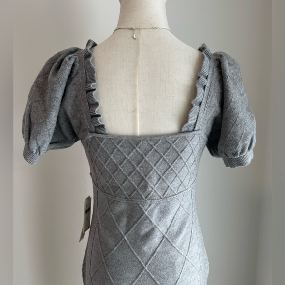 Anthropologie Charcoal Quilted Midi Dress - Picture 9 of 16